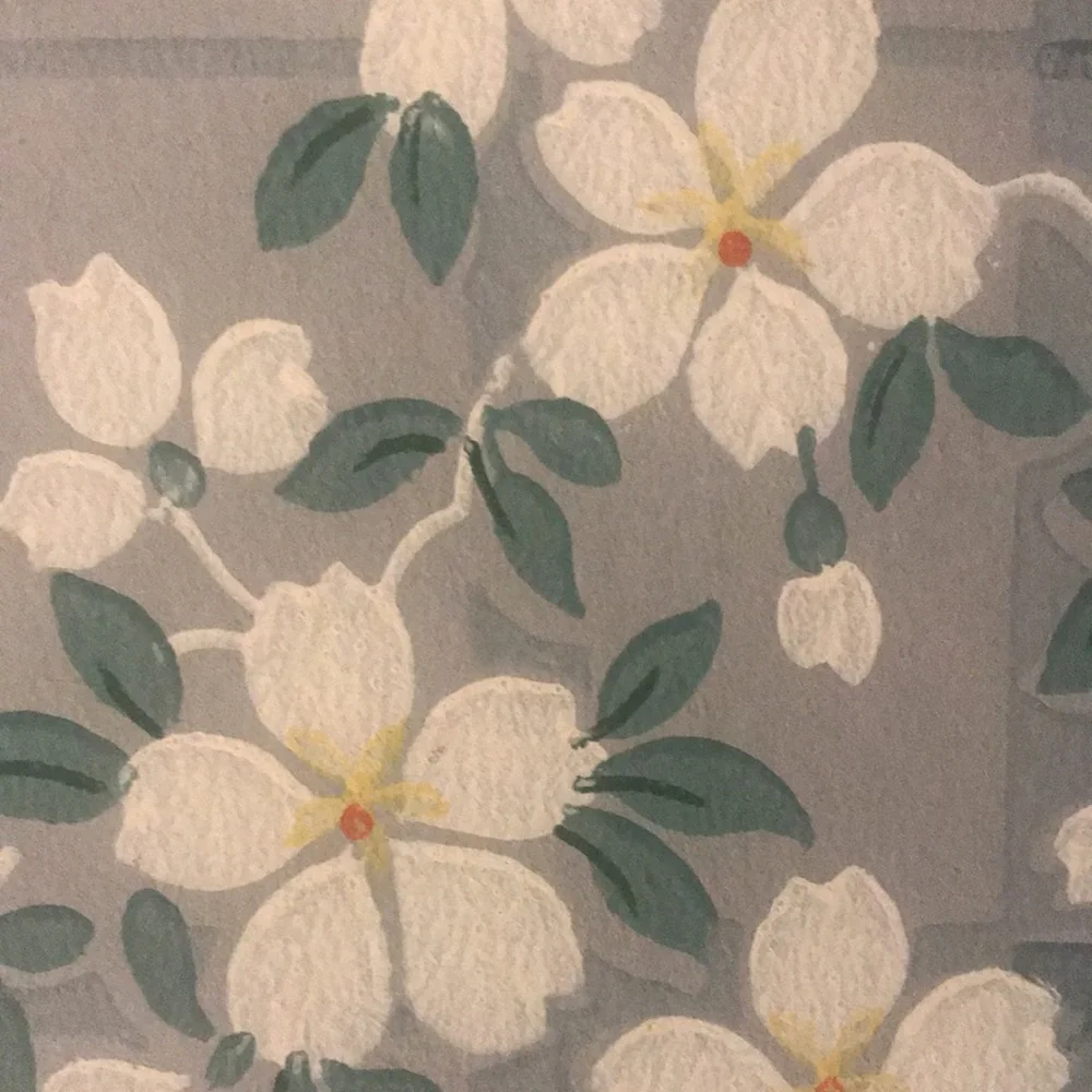 Vintage Trimz Wallpaper Blue Plaid with Cherries & White Flowers 2 Rolls